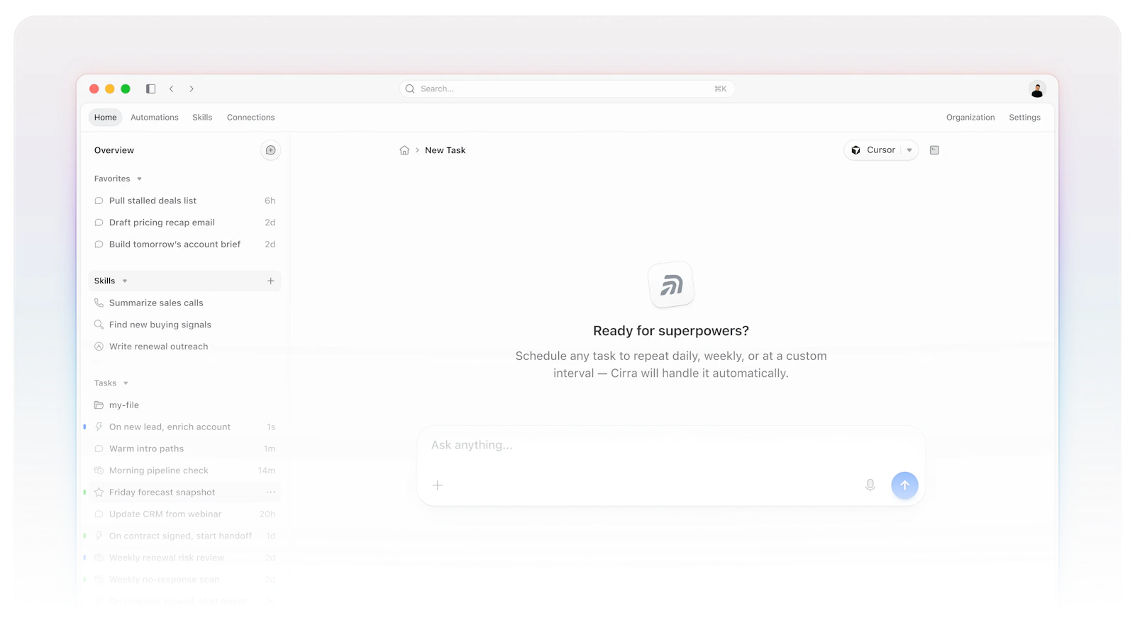 Cirra workspace preview